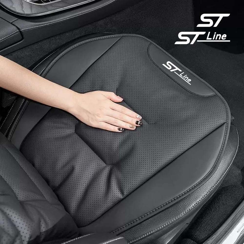 Coprisedile universale per auto per Ford ST Line MK3 MK4 Kuga Fiesta Cuscino per sedile anteriore/posteriore traspirante Cuscino protettivo per sedia in pelle PU