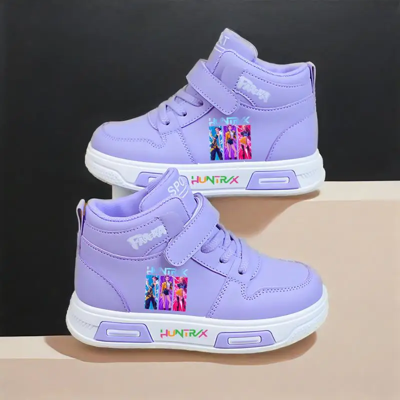 Novo kpop demônio caçador crianças tênis para meninas sapato de alta qualidade outono sapato branco casual tênis de corrida anti deslizamento sola macia tenis