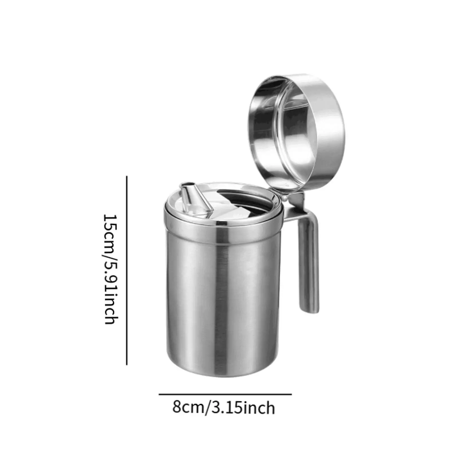 وعاء زيت من الفولاذ المقاوم للصدأ، حاوية الخل، موزع صلصة الصويا، مقبض سهل الإمساك #6