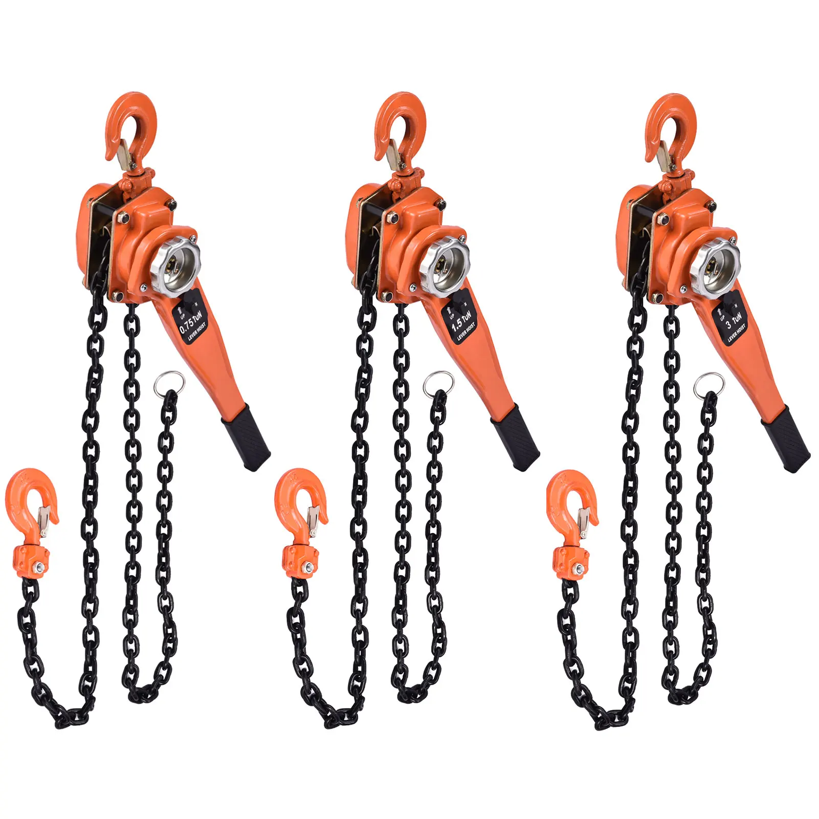 Manual Hoist Heavy Duty Garage Hoist Anti-Slip Steel Ratchet Lever Hoist with Hook for Factory Workshop, Warehouse, Garages