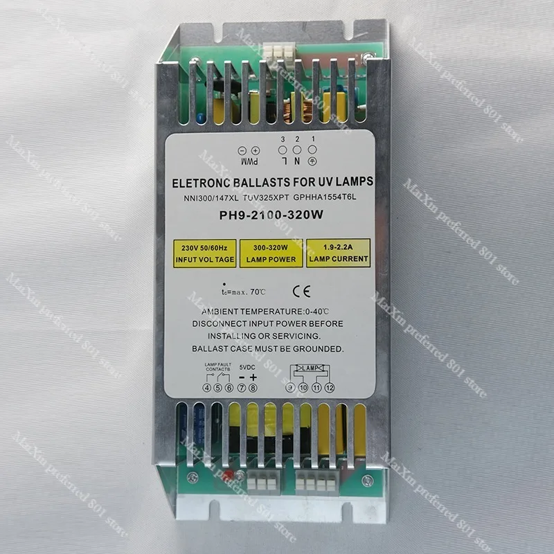 Lámpara de Esterilización UV para Tratamiento de Agua, Balasto UV PH9-2100-320, Tipo Tubería, Lámpara de Desinfección para Tanque de Agua con Desbordamiento
