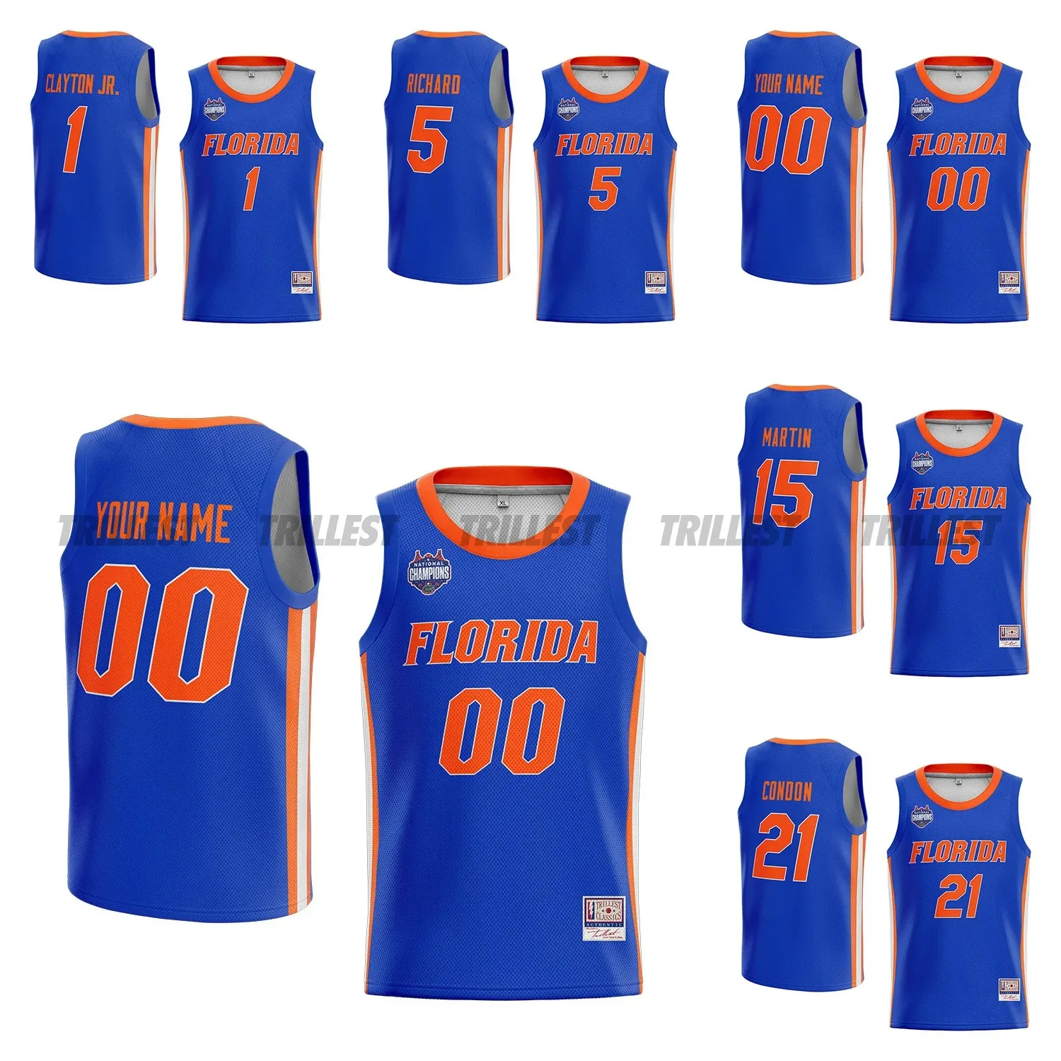 أزياء تريلاست 2025 البطل الوطني والتر كلايتون جونيور أليكس كوندون ويل ريتشارد رويال فلوريدا قميص كرة السلة للرجال