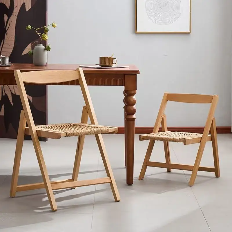 Wooden Dining Chair, Folding Chair, Lightweight Houseuse Mahjong Chair,