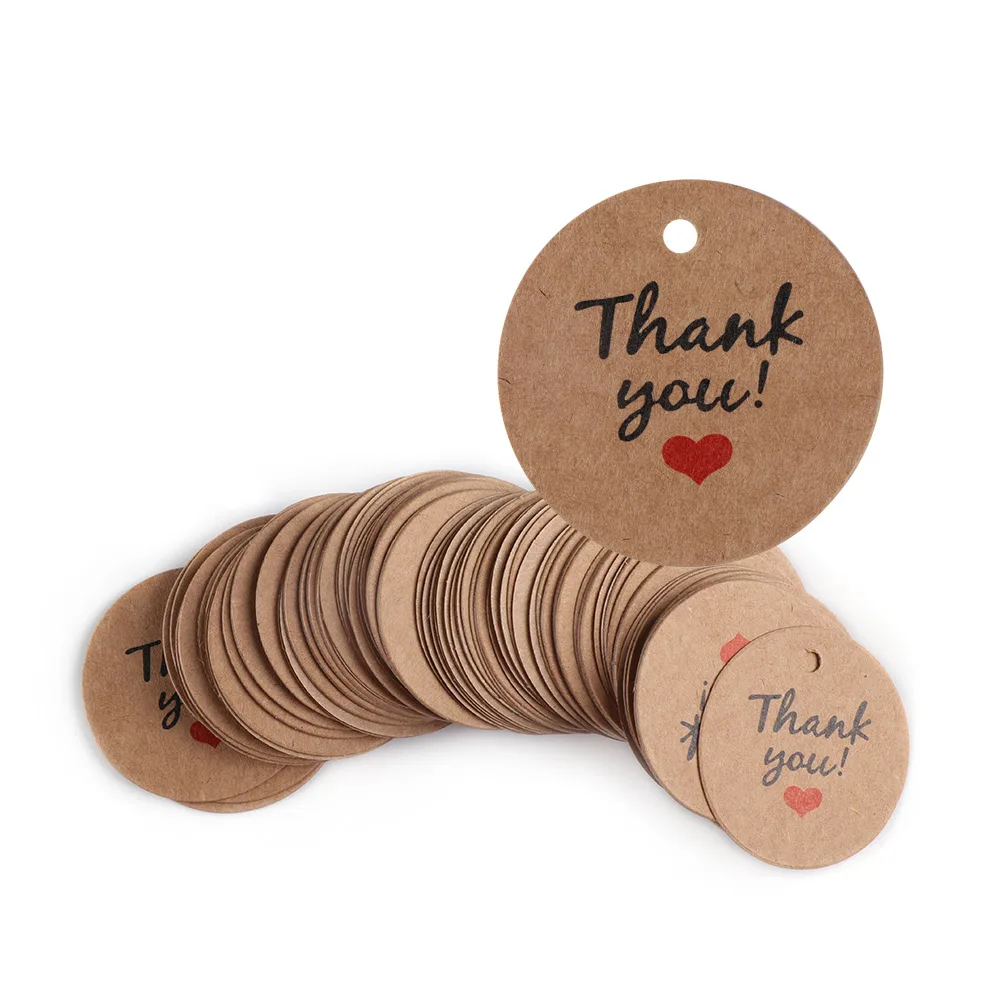100PCS Wedding Package Handmade Gift Tags Red Heart Price Label Tag Cards