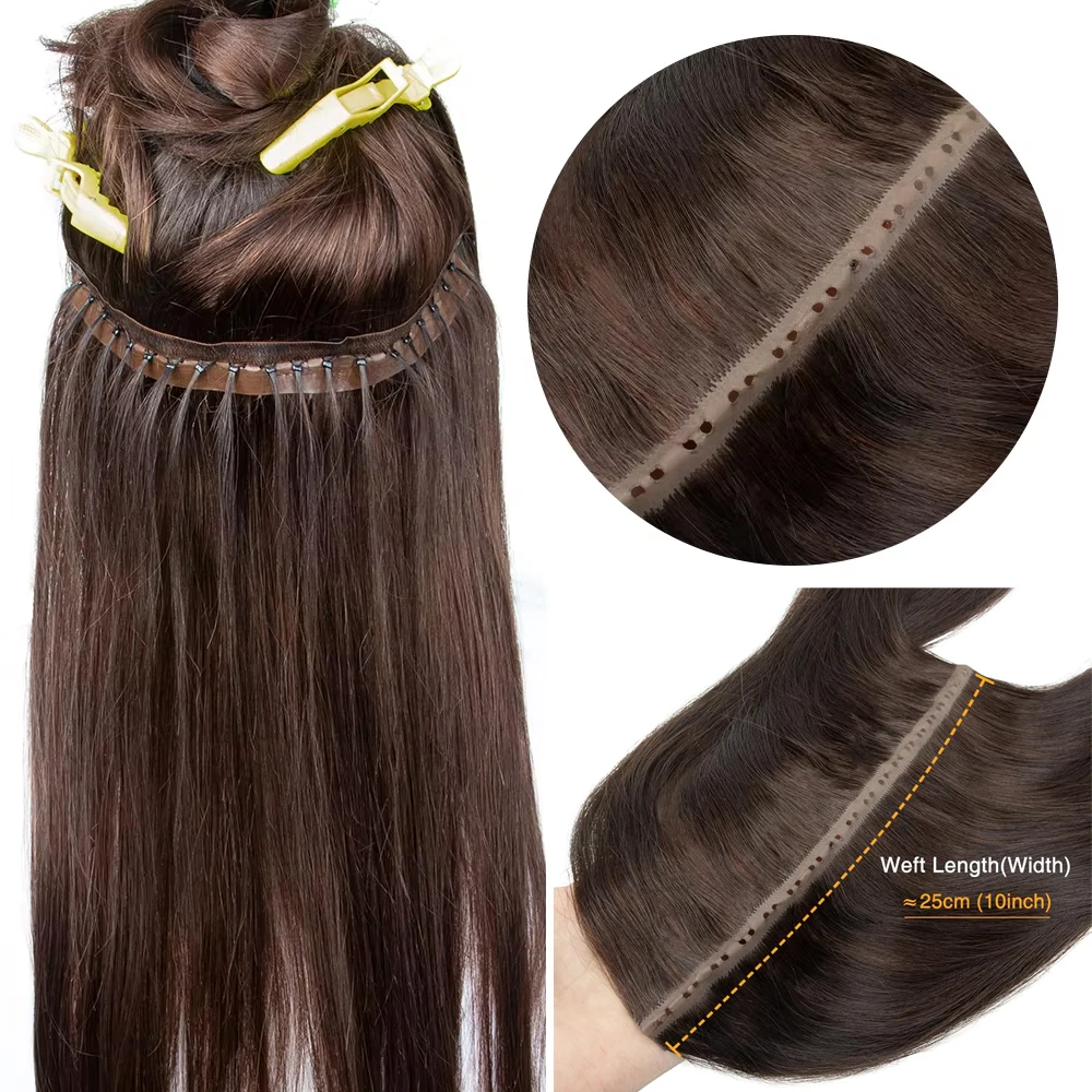 Butterfly Hair Weft XO Twin Tabs Extensions Human Hair Double Injected PU Weft Hole Flat Twin Tabs Real Natural Microlink Hair