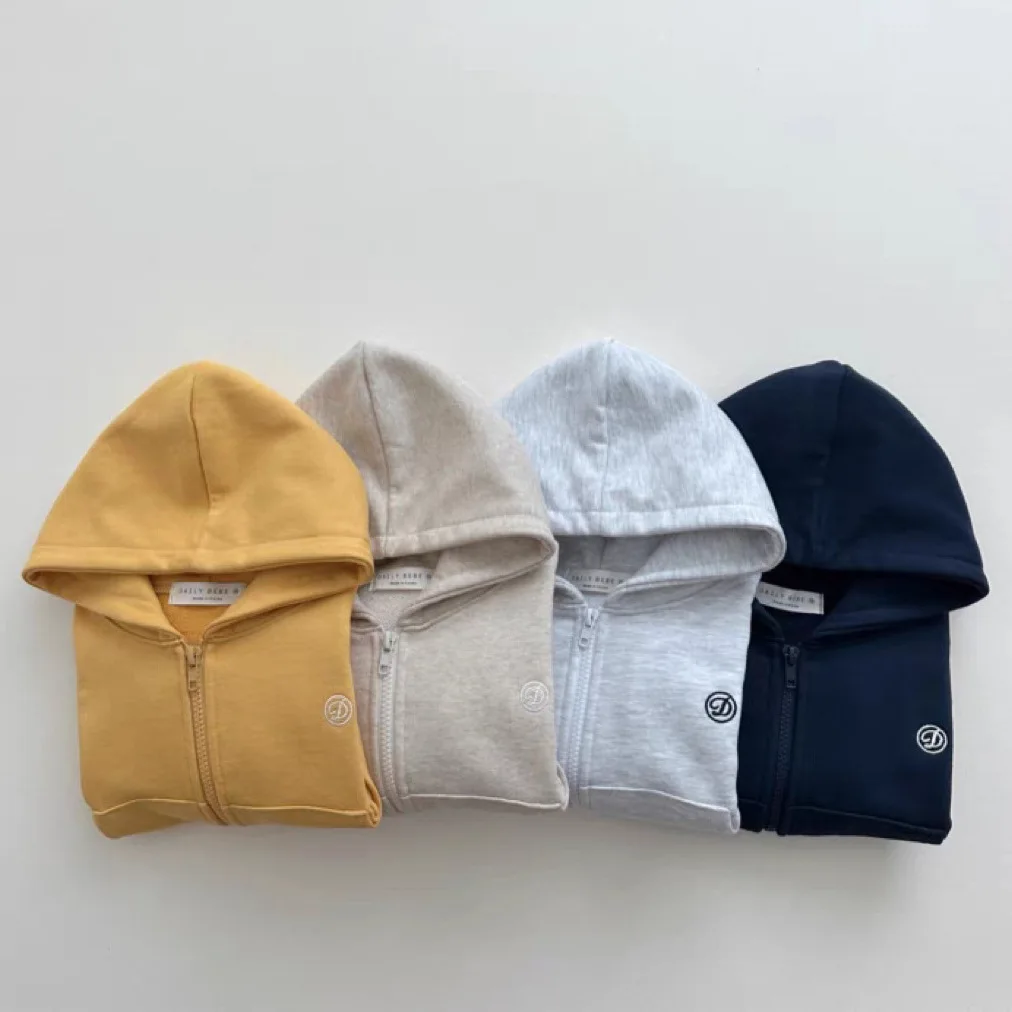 

Autumn Children's Sweater Set Zipper Cardigan Hooded Trousers Two-piece Set