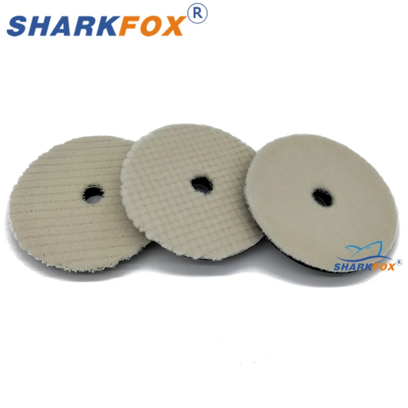 Sharkfox 5Inch/6Inch(125mm/150mm) Japan Style Wool Polishing Disc Woolen Buffing Wheel Glossy Automotive Scratch Removing