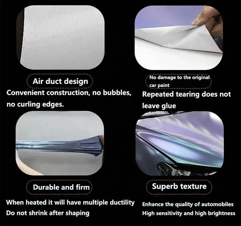 وصول جديد الترا ماتي Jacaranda السيارات التفاف الفينيل فيلم تغيير لون PPF بواسطة مادة الحيوانات الأليفة المضادة للخدش الهواء الإصدار غطاء الجسم