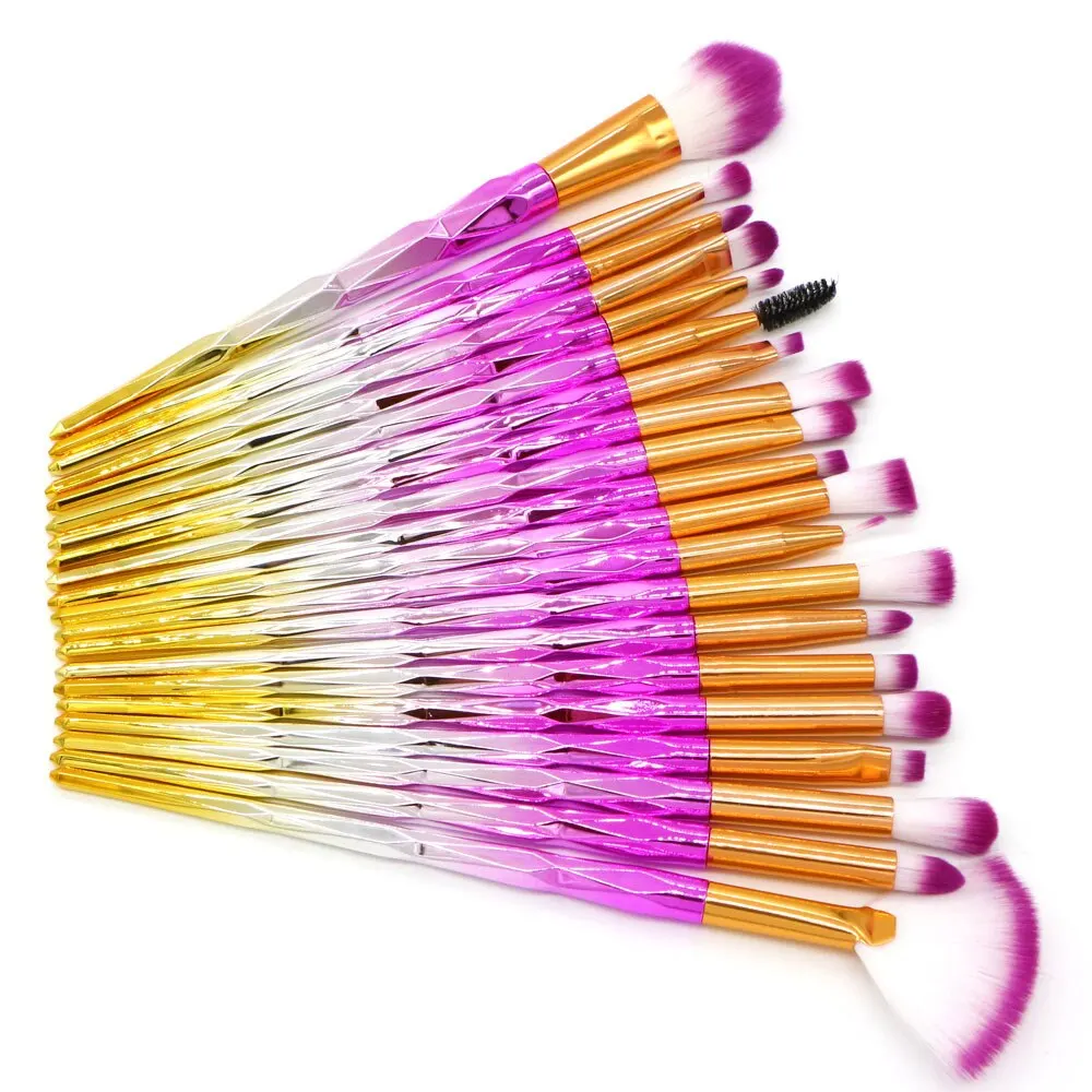 ชุดแปรงแต่งหน้า 20 ชิ้น ด้ามจับไล่เฉดสี ขนแปรงสังเคราะห์นุ่มระดับมืออาชีพ สำหรับลงแป้งรองพื้น อายแชโดว์ อุปกรณ์แต่งหน้า