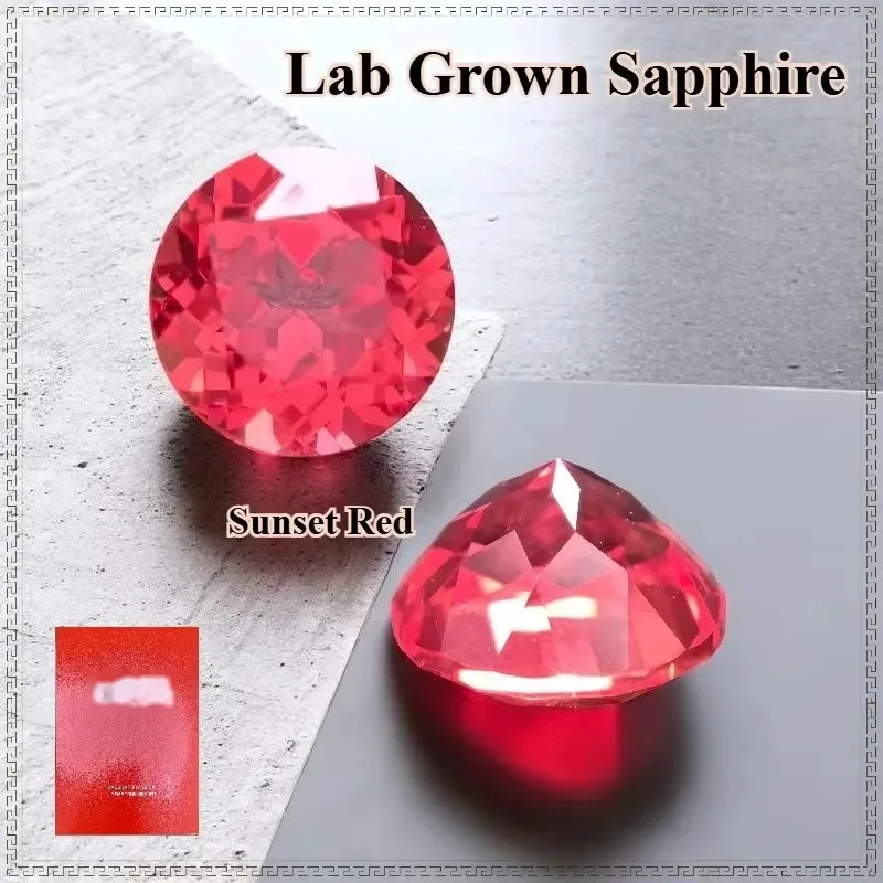 Top Round Cut Lab Grown Sapphire Gemstone For Jewelry Making  Selectable Certificate