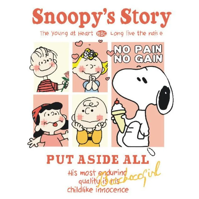 Snoopy cartoon printed T-shirt heat transfer stickers children's self-adhesive heat transfer diy pattern hot stamping gifts