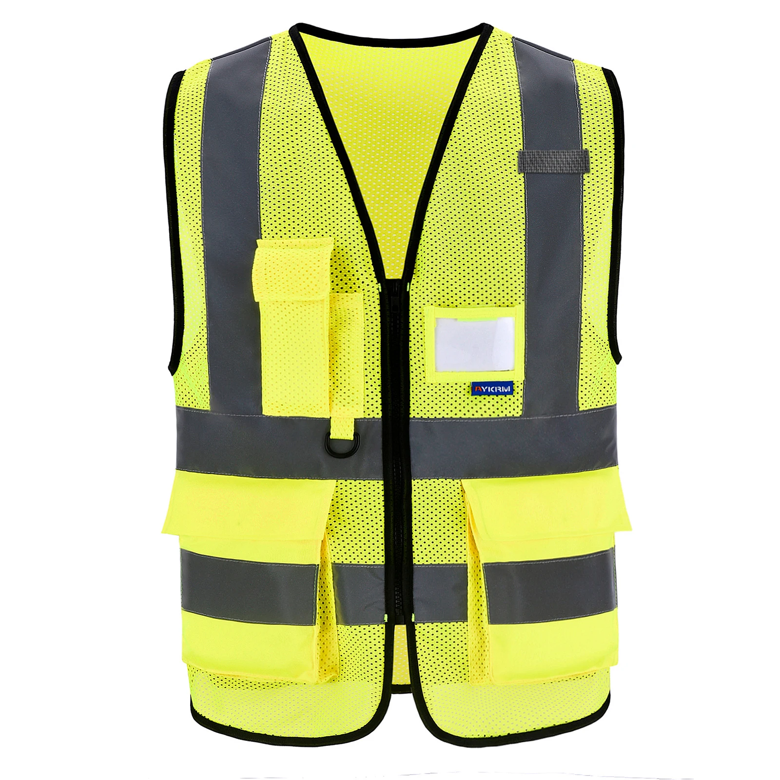 AYKRM 21 Colour （XS-8XL) Hi Vis Viz High Visibility Reflective Zip Pocket Security Waistcoats Jacket Workwear Vests