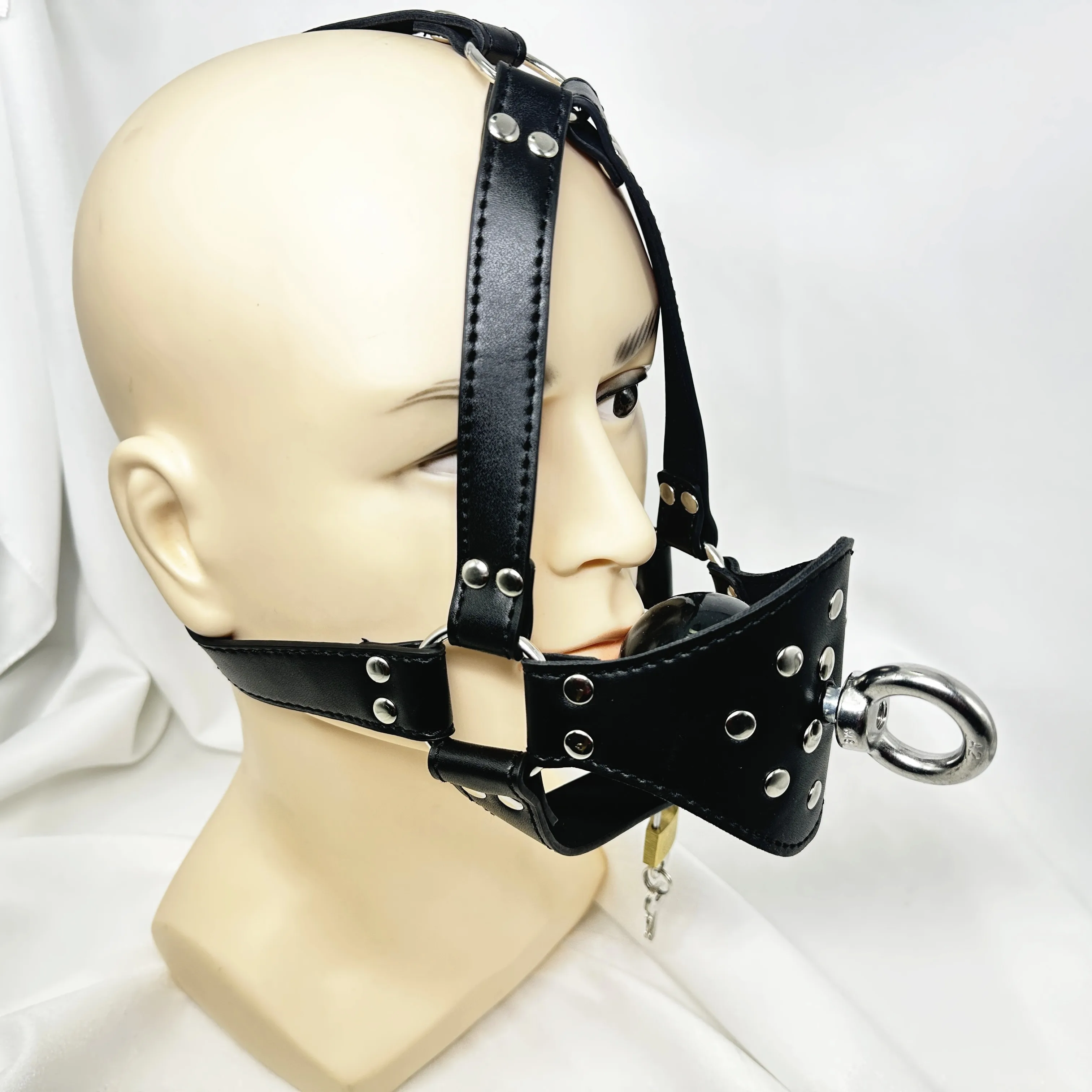 BDSM Harness Slave Traction ring + Asphyxia Gag Bondage Restraints Open Mouth Breathable Sex Toys Adult Sex Games For Couple