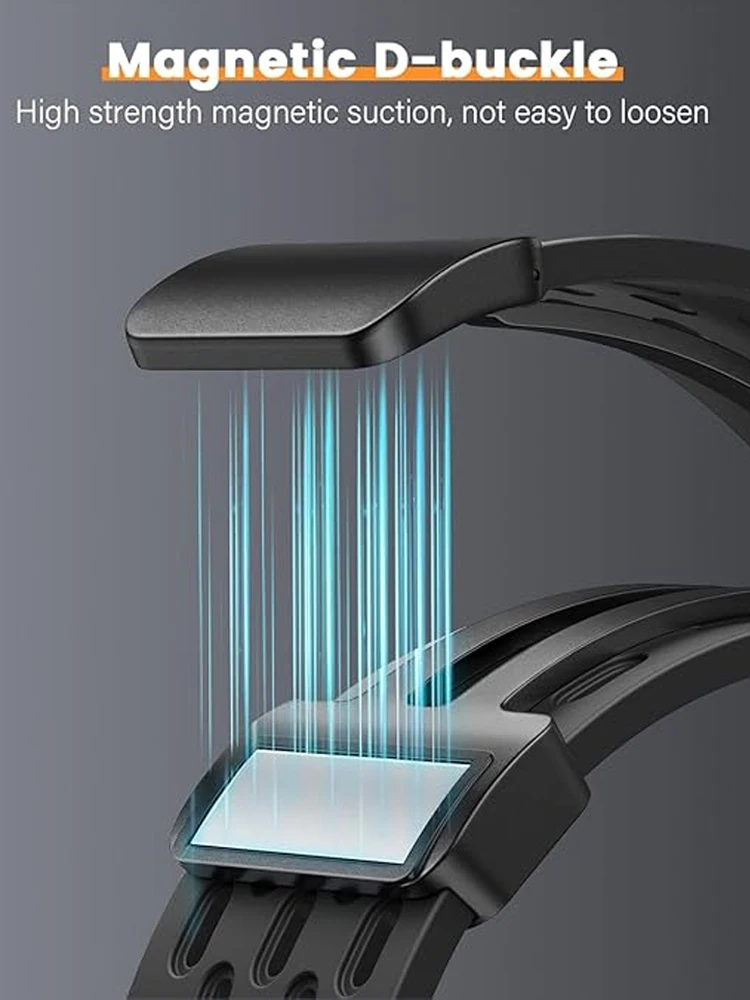 Samsung Galaxy Watch 8/8 Classic/46mm/44mm/40mm対応 マグネット式シリコンスポーツブレスレット リストバンド/ベルト