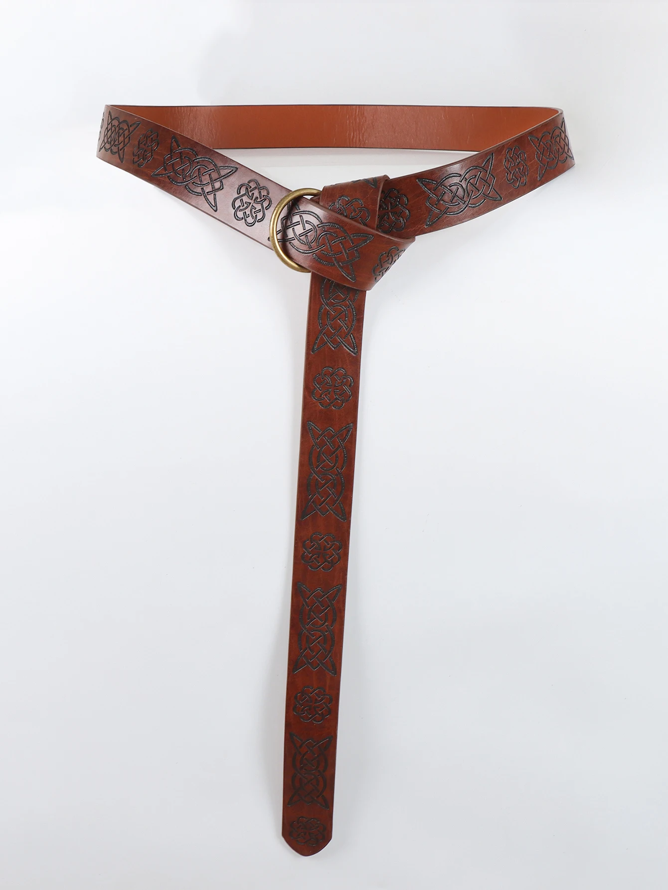 Viking Renaissance Belt Celtic Belt Męski skórzany średniowieczny pas Adventure Warrior Embossed Cosplay Costume Accessories