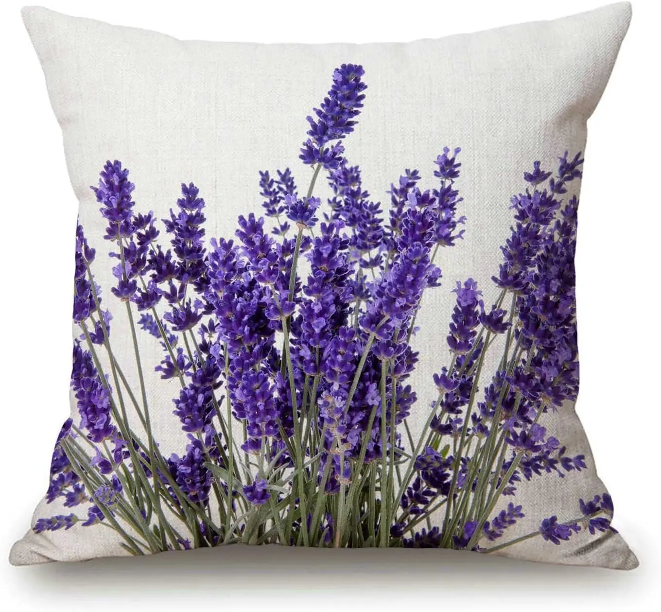 Lavender Flowers Double-Sided Pillow Case Floral Print Decorative Cushion Cover Print Home Decor for Couch Bed Sofa Patio