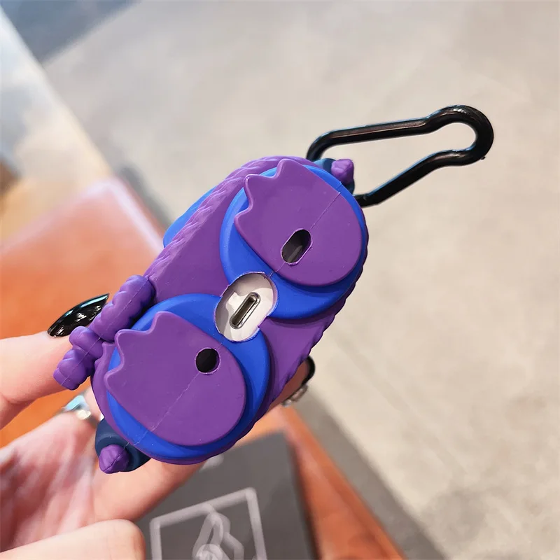 Kawaii Gengar حقيبة سماعة الاذن ل AirPods 1/2 3 Pro الكرتون سيليكون سماعة رأس بخاصية البلوتوث لينة الغطاء الواقي مع هوك الهدايا