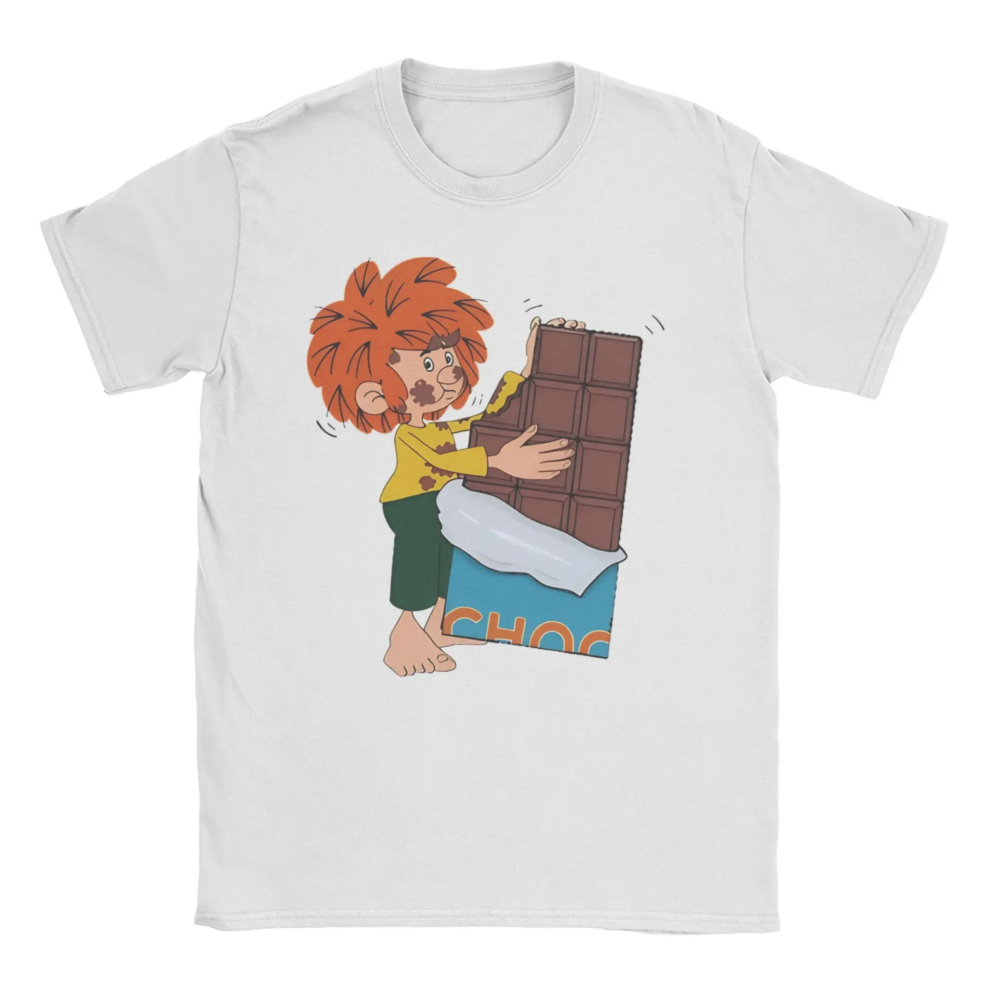 Men Women T-Shirt Pumuckl eats Giant Chocolate Awesome Pure Cotton Tees Short Sleeve  T Shirt Round Collar Tops Plus Size