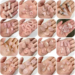 High Quality Natural Rose Quartzs Stone Pendant Cross Water Drop Star Shape Charms Pendants for Jewelry Making Necklace Bracelet