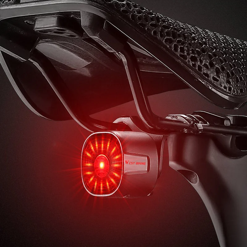 

USB Rechargeable Bike Rear Light Warning Light Safety Cycling Smart Brake Sensor Wireless Control Bicycle Led Taillight