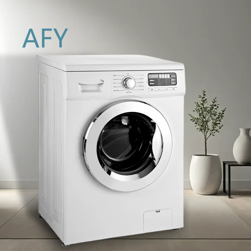 7kg 9kg Full Automatic Front Loading Washing Machine for Home Appliances Wholesale White Silver Color Laundry Machine for