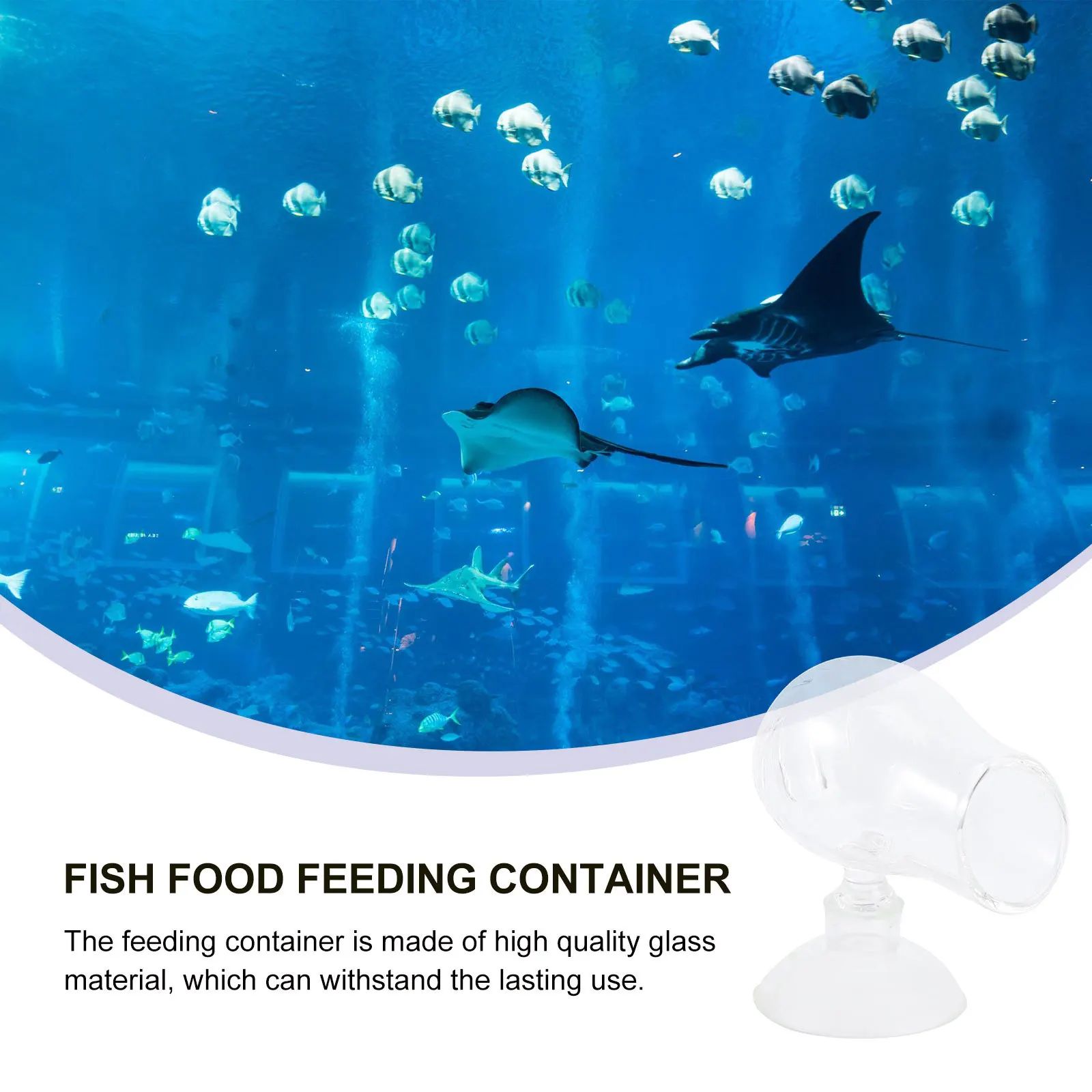 

2Pcs Aquarium Glass Feeder Fish Feeding Device for Worms Shrimp Fish Food Storage Bait Holder Saltwater Freshwater Tank Use