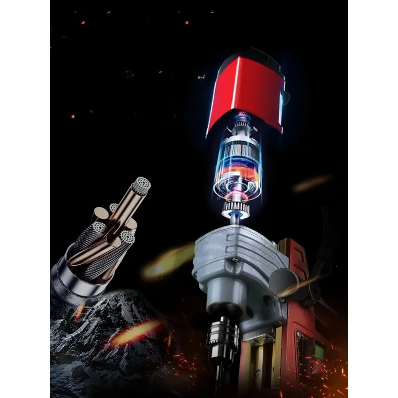 Magnetic Drill Press, Multi-Function Industrial Magnetic Base Drill with Powerful Drill Bit for Portable Bench Drilling