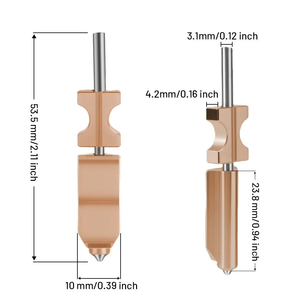 3D-Drucker Ersatzteile Gehärtete Stahldüse für Flashforge AD5X, Verschleißfester Bimetall-Hotend 0,25/0,4/0,6/0,8mm – Detail 8