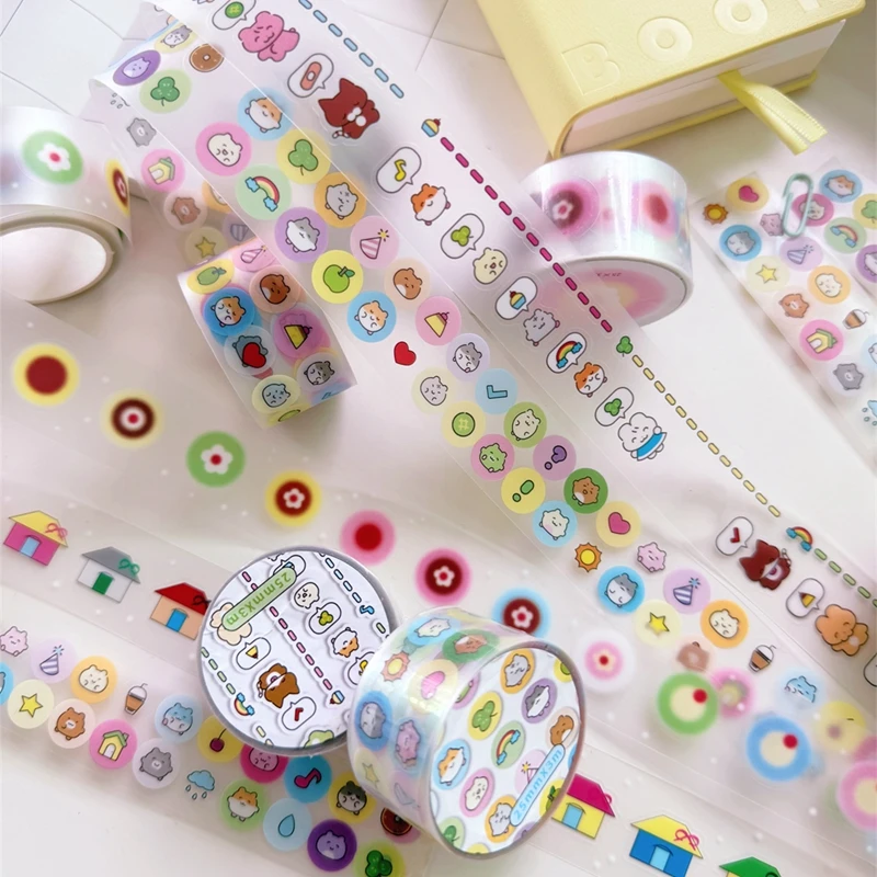 Korean Ins Numbers Letters Basic Decoration Tape Handbook Scrapbooking Collage Material Sticker Roll School Stationery
