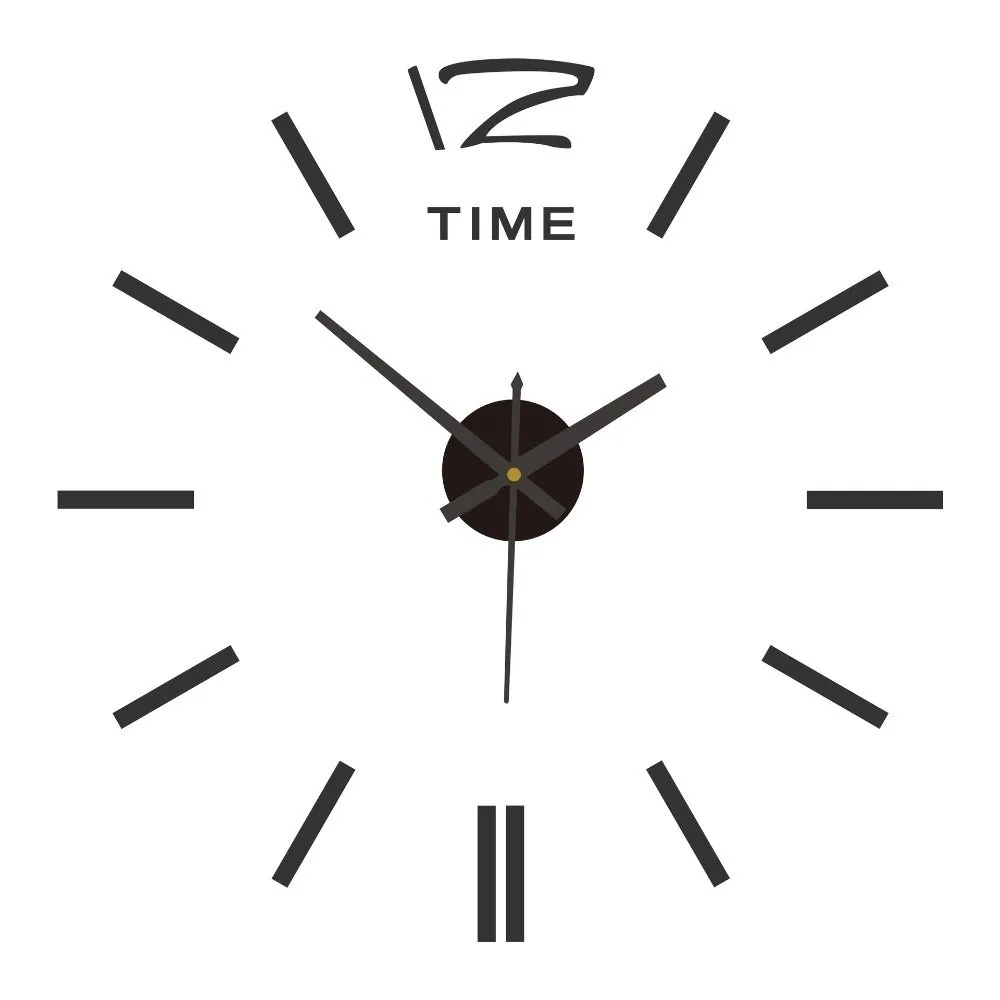 Decorative Frameless Wall Clock Sticker Battery Operated 50cm Wall Clock Decor Self-Adhesive DIY Clock Kit Kitchen Decor