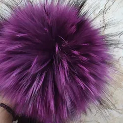1PCS Big Size 15cm DIY Natural Fox Fur Pompoms Raccoon Fur Pom Poms Balls Real Fur Pompon For Hats Bags Scarves Accessories