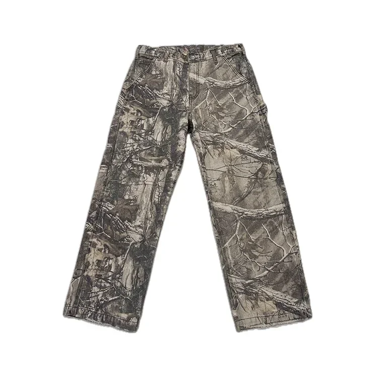 2024 New Spring Summer  Pants Jeans Branch Camo Distressed Faded Casual Cargo Unisex Luxury Designer Brand Top Quality