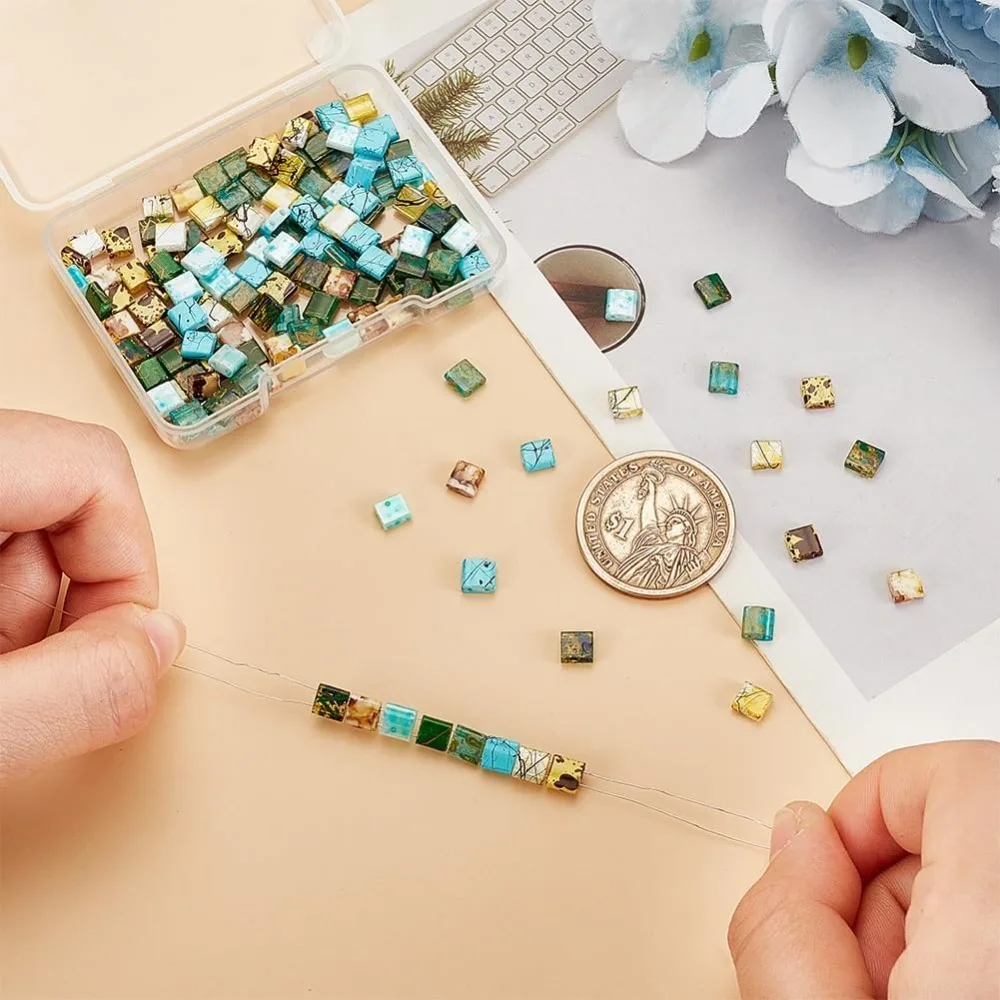 160 قطعة 8 ألوان 2-Hole الزجاج البذور الخرز تيلا الخرز مستطيل الحرفية الخرز رذاذ رسمت/منضدة شقة مربع الخرز مجموعات فضفاضة