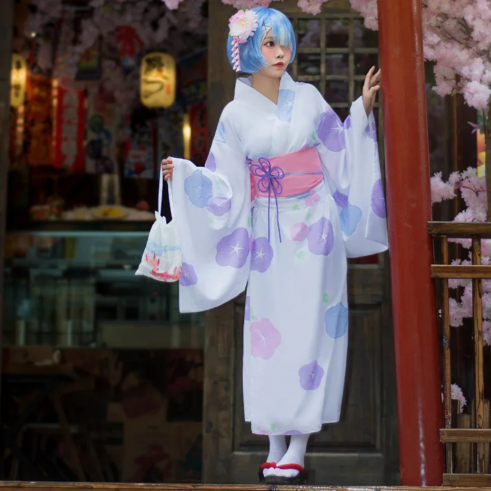 Anime Re ontariCosplay Costumes pour femmes, Kara Rem, Hajimeru, Isekai, Seikpetrol Kimono, Robe, Vêtements d'Halloween