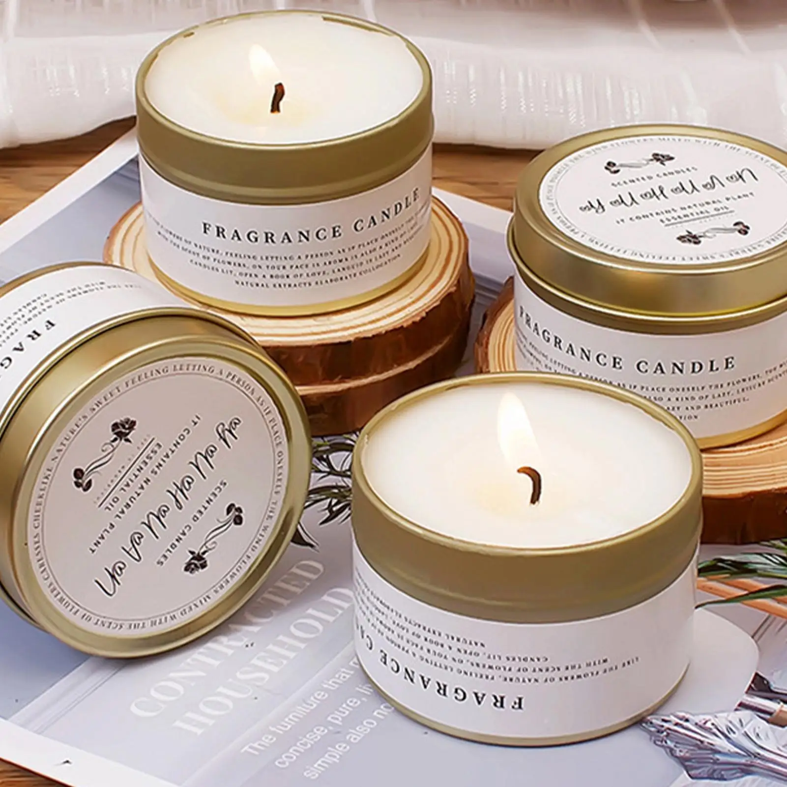 Soy Wax Scented Candles Bad Smell Remover Aromatherapy Fragrant Home Candle for Relaxation Bedroom Bathroom Camping, Gift