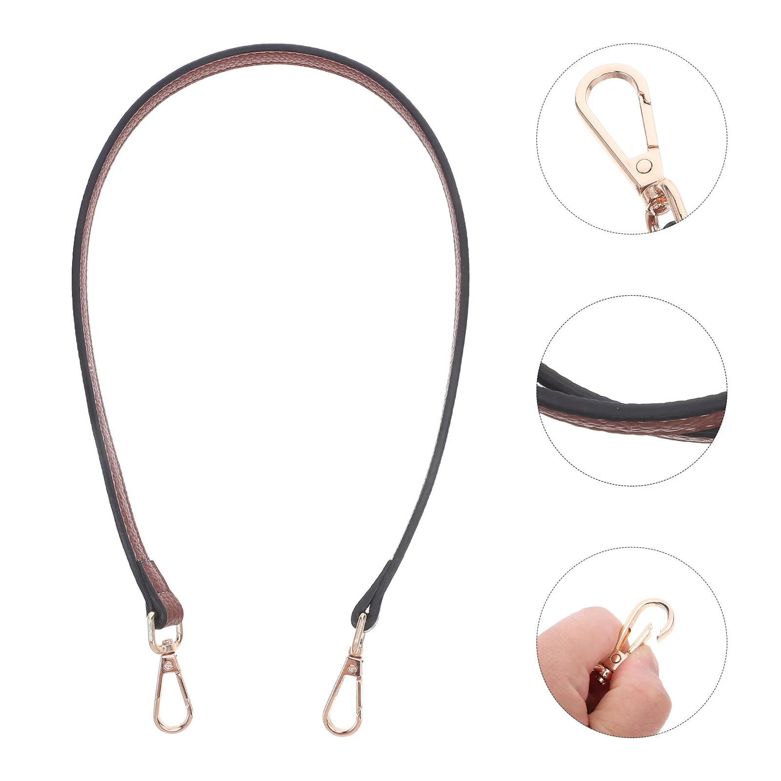 

Handbag Strap Replacement Brown 23Inch Pu Short Shoulder Strap Metal Swivel Buckle For Crossbody Purse Wallet Briefcase