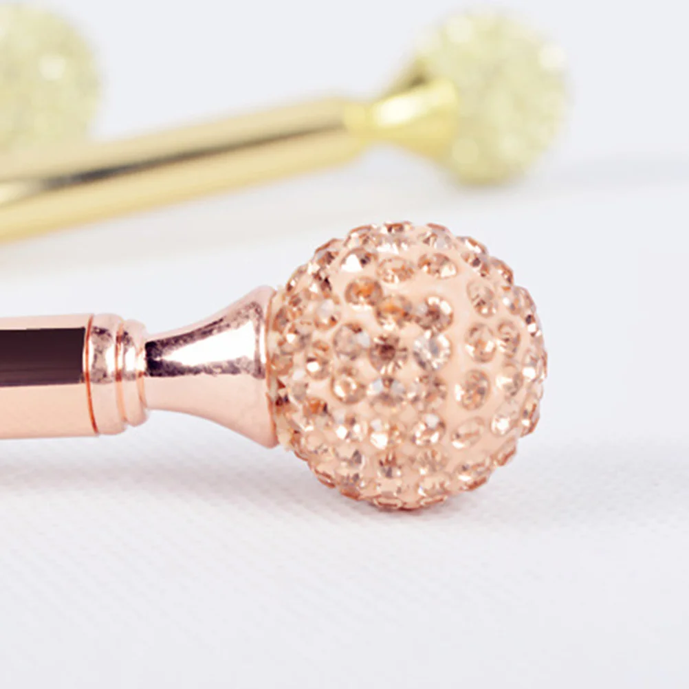 

2 шт., гелевая ручка с покрытием, металлическая шариковая ручка, хрустальные стразы, блестящие сферические бриллианты, офисные школьные принадлежности, золото, розовое золото