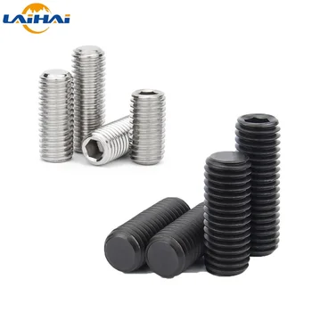 50pc UNC 2 #-56 4 #-40 5 #6 #-32 8 #-32 미국 표준 304 스테인레스 스틸 검정색 육각 소켓 알렌 컵 포인트 그럽 볼트 세트 나사