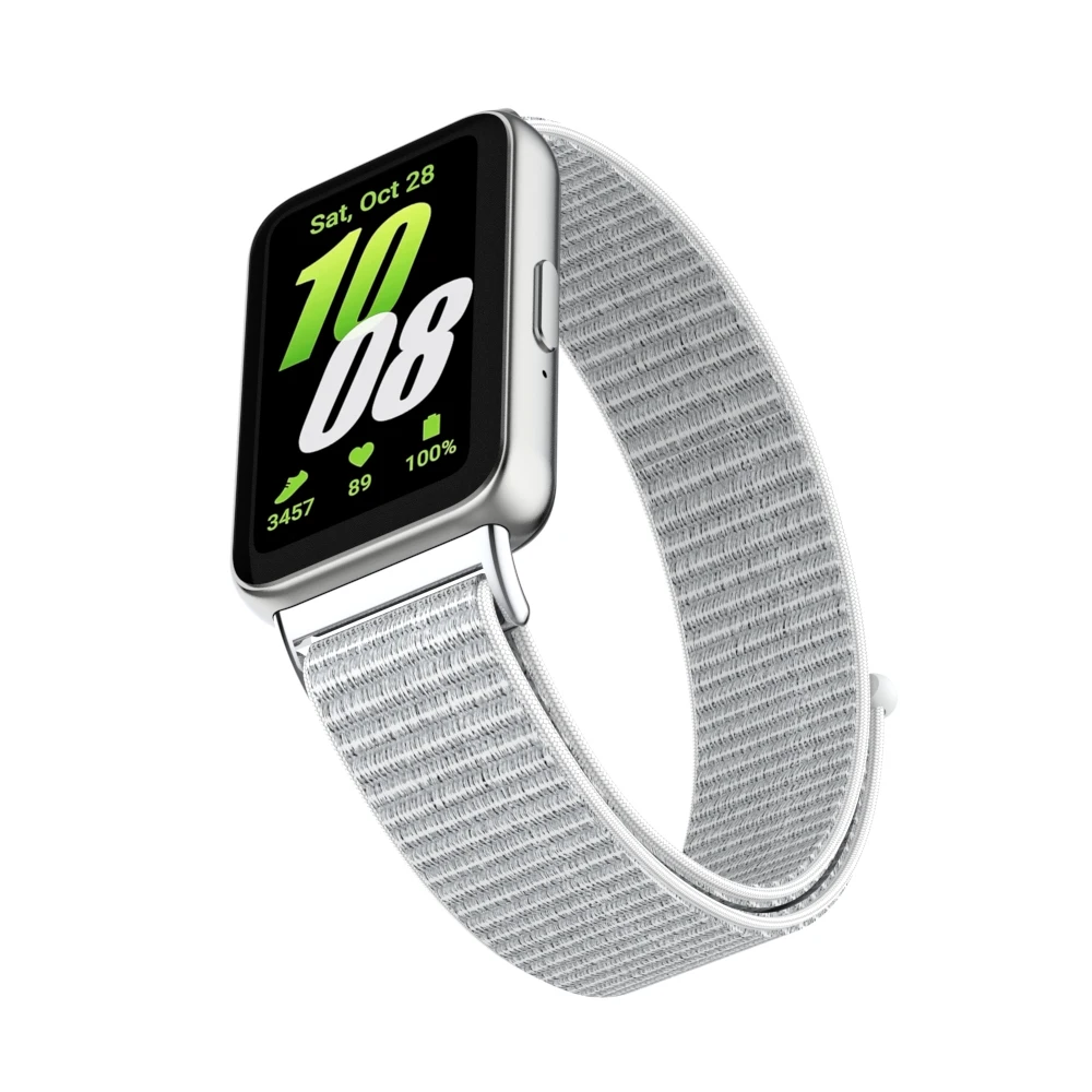for Samsung Galaxy Fit3 Watch Strap,Sport Nylon Loop ,Metal Connector Comfortable Breathable Sports Band for Active Wear image 4