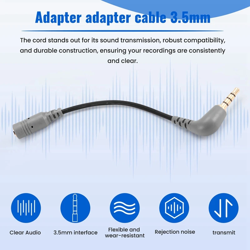 Переходник для микрофона RISE-Professional 3,5 мм TRRS к TRS, сменный кабель для микрофона
