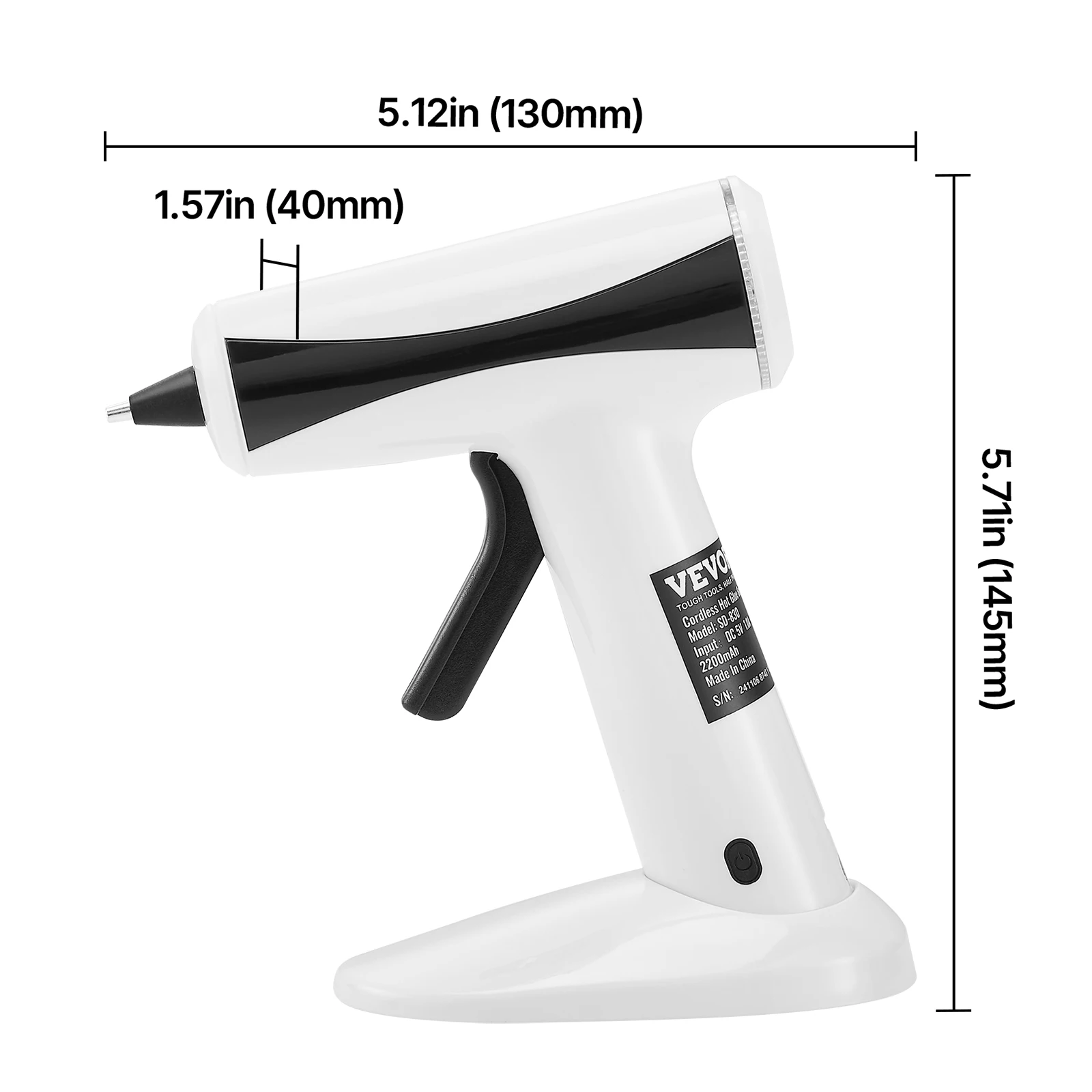 Hot Glue Gun, Rechargeable Cordless Glue Gun, Mini Wireless Hot Glue Gun Kit With 2200mAh Battery, 20 Pcs Glue Sticks
