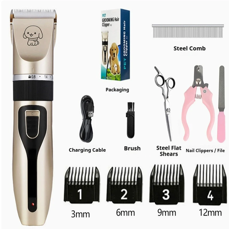 Pet Beauty Set Pet Electric Clippers for Dog and Cat Shaving Pet Hair Trimmer Electric Shaver with Comb Nail Clippers File