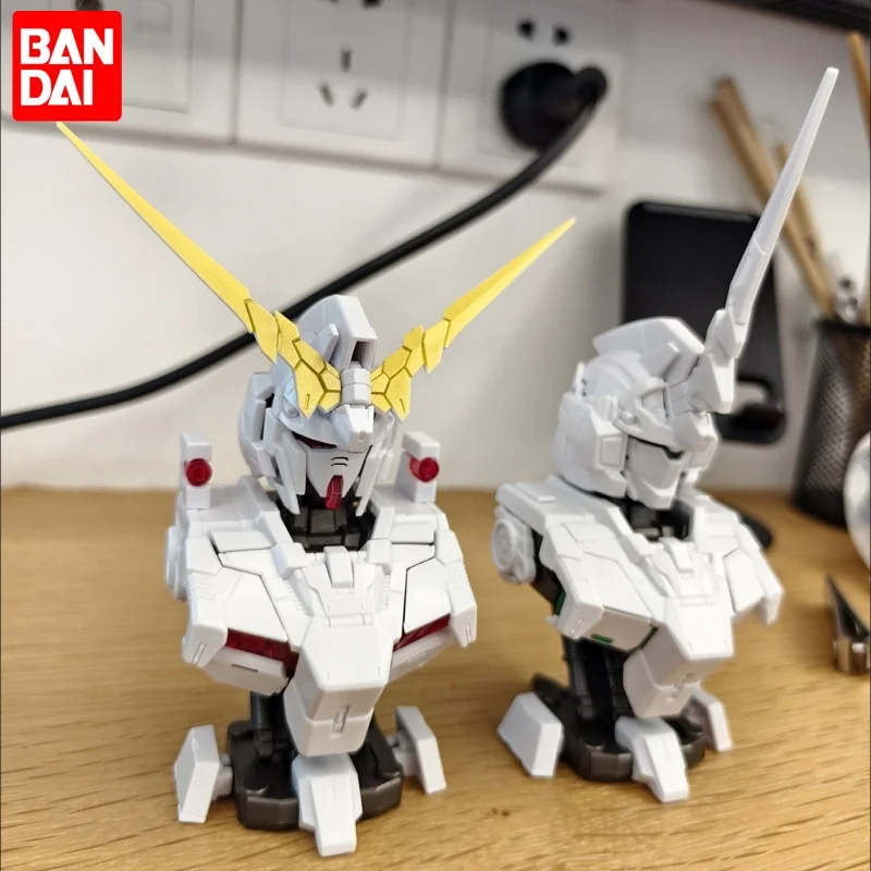 

Bandai DX01 Gundam Unicorn Glowing Half Body Bust Destroy Mode Capsule Toy Assembly Model For Anime Gundam Collectors