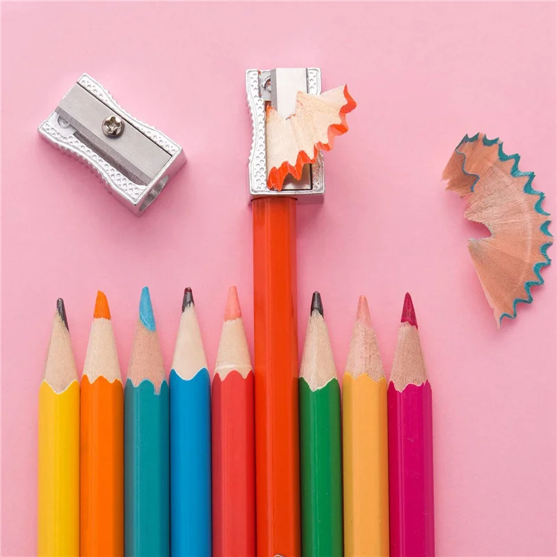 

AT29-144 в упаковке, металлические мини-точилки для карандашей, объемные ручные серебряные ручные точилки из алюминиевого сплава с одним отверстием, ручной карандаш