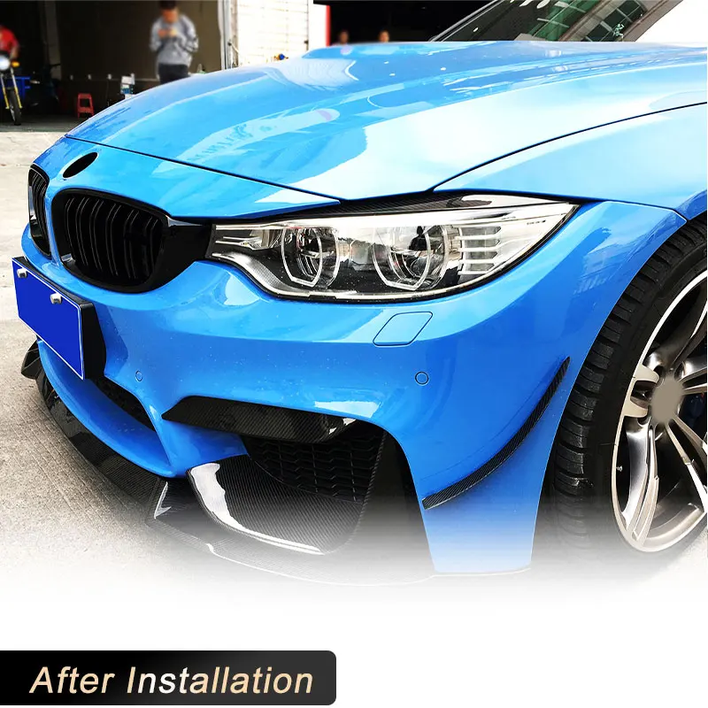 Carbon Fiber Headlight Eyebrows Eyelids Trims For BMW 4 Series F32 F33 F36 F82 F83 M4 F80 M3 2014-2019 Car Front Lamp Eyebrows