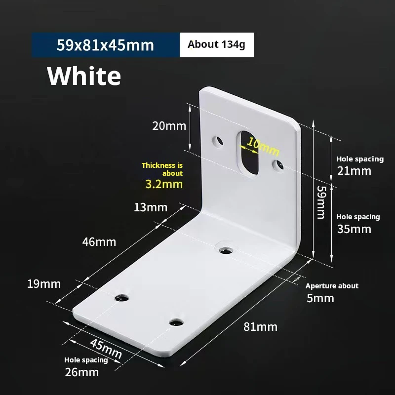 White Heavy Duty Adjustable Hanger Bracket Bathroom Cabinet Suspension Hardware Accessories Installation for Kitchen Storage