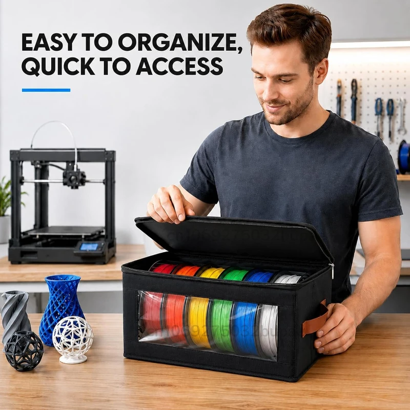 Filament Storage Bag - 3D Printer Filament Storage Containers, 3D Printing Accessories Holder Rack for Home, Office Workshop