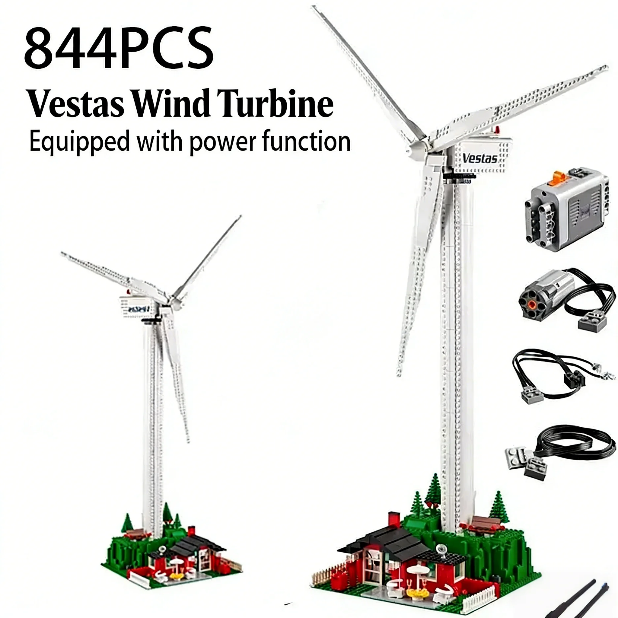

844 Vestas Wind Turbine Building Blocks Creative Series Building Blocks Electric Windmill Generator Model 10268