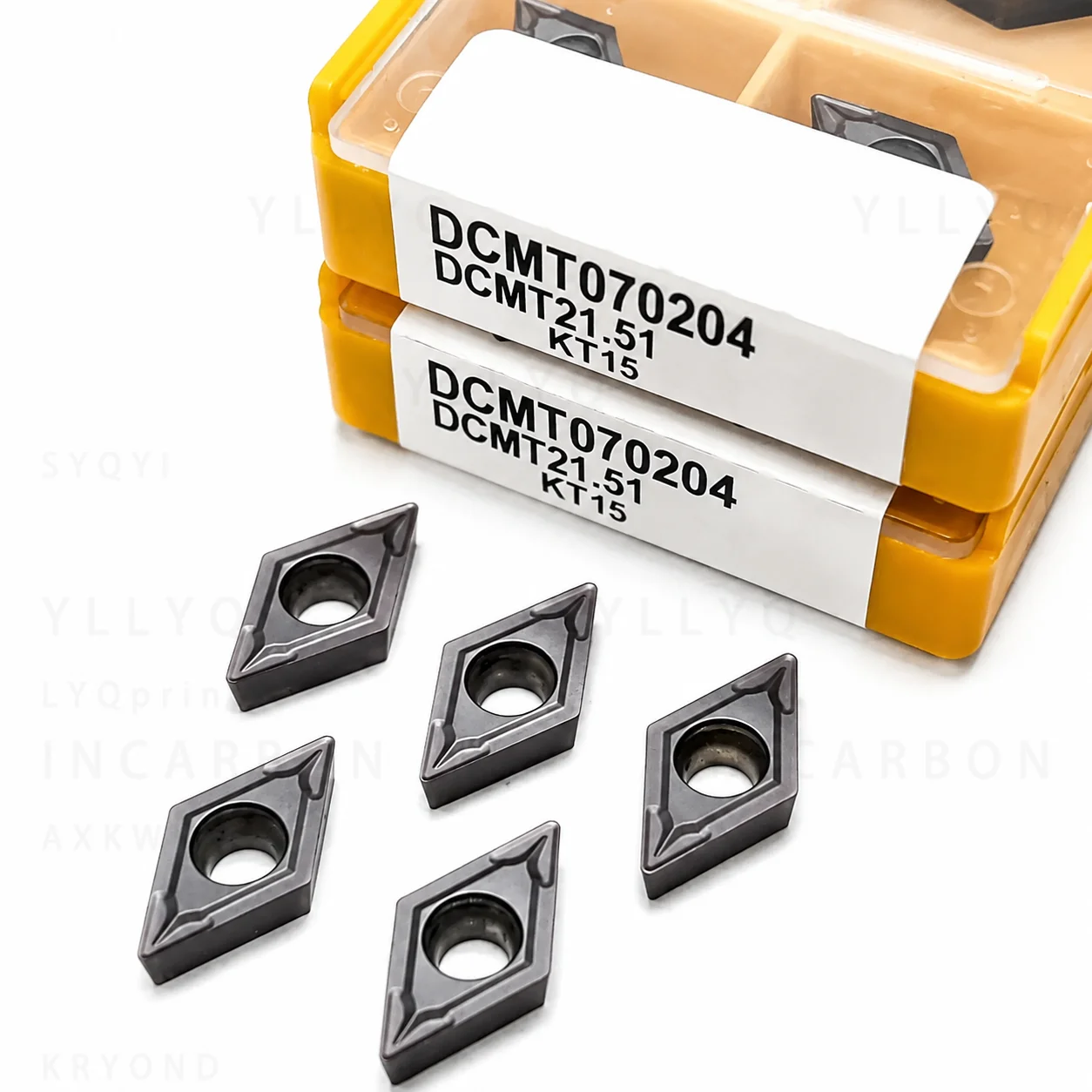 DCMT070204 Carbide Turning Inserts KT15 KT6020 KT735 High Precision CNC Lathe Tool for Steel Metal Processing Parts
