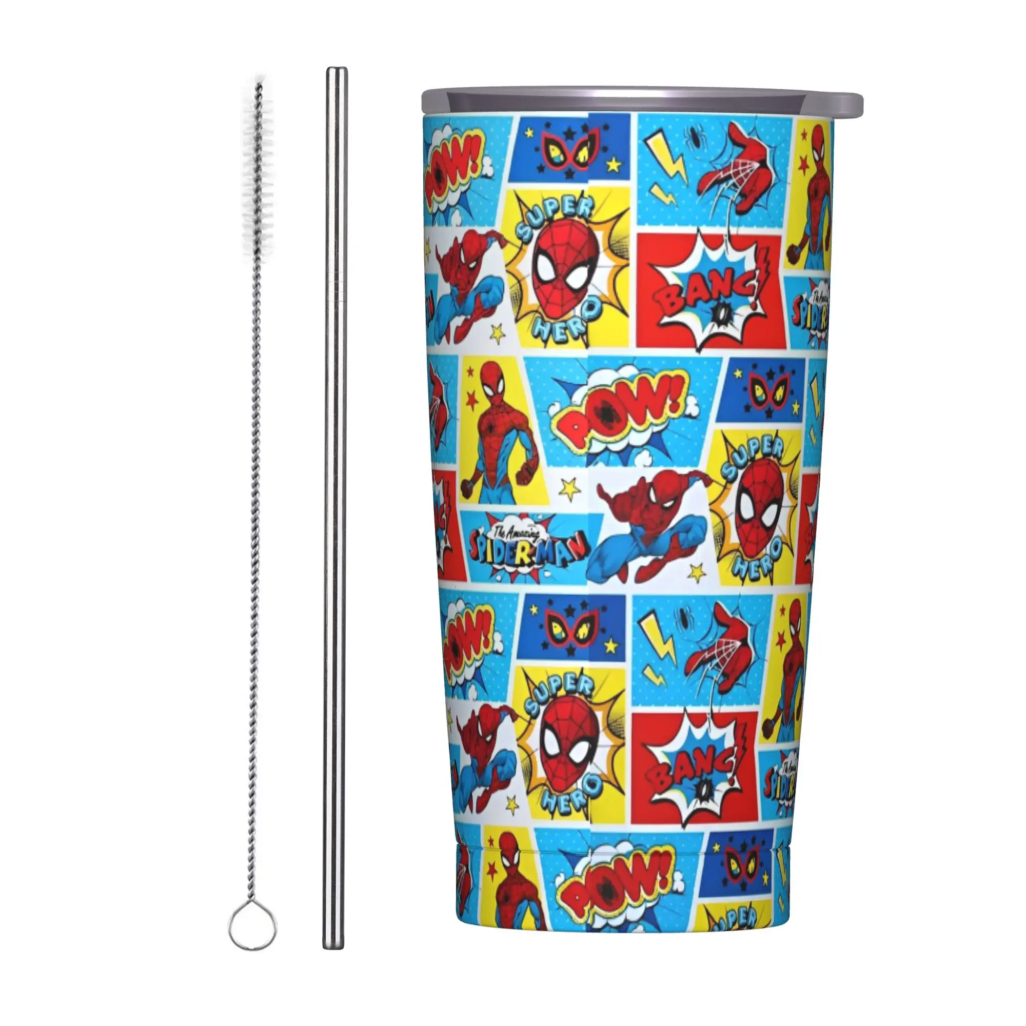 

Стакан «Человек-паук» «Человек-паук» Hero, термокружка с вакуумной изоляцией, автомобильная кружка, защита от проливания, 20 унций